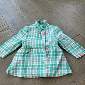 The Beaufort Bonnet Company Green and Pink Plaid Pea Coat